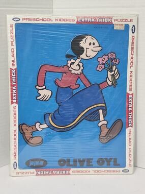 Vintage Jaymar Olive Oyl Popeye Preschool Extra Thick Cardboard Inlaid Puzzle